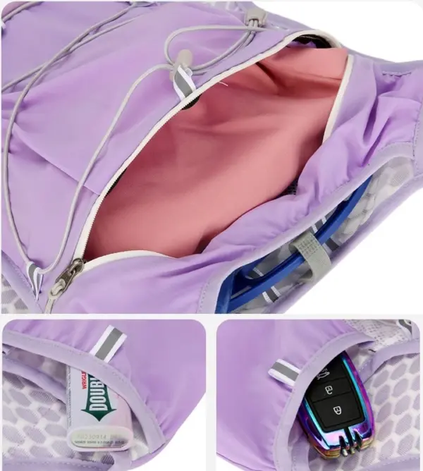 กระเป๋าเป้สะพายหลังวิ่งระบายอากาศได้ดี สีม่วง - Image 2